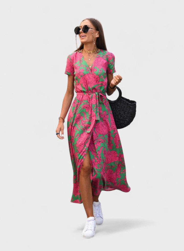 DANA | Floral Wrap Midi Dress