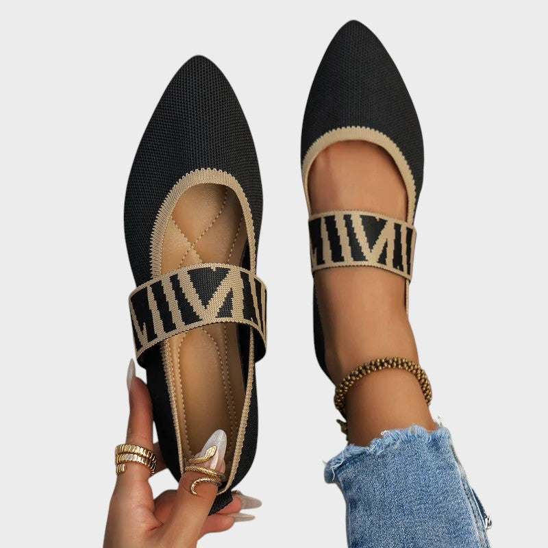 Jasmine | Stylish and Comfortable Turn-Back Strap Flats
