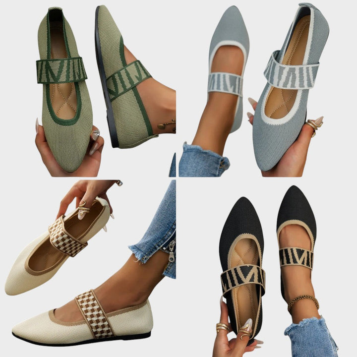 Jasmine | Stylish and Comfortable Turn-Back Strap Flats