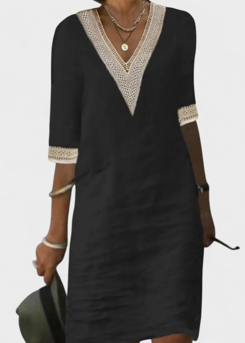RIGMOR | Linen V-neck Dress
