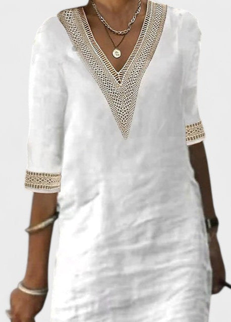 RIGMOR | Linen V-neck Dress
