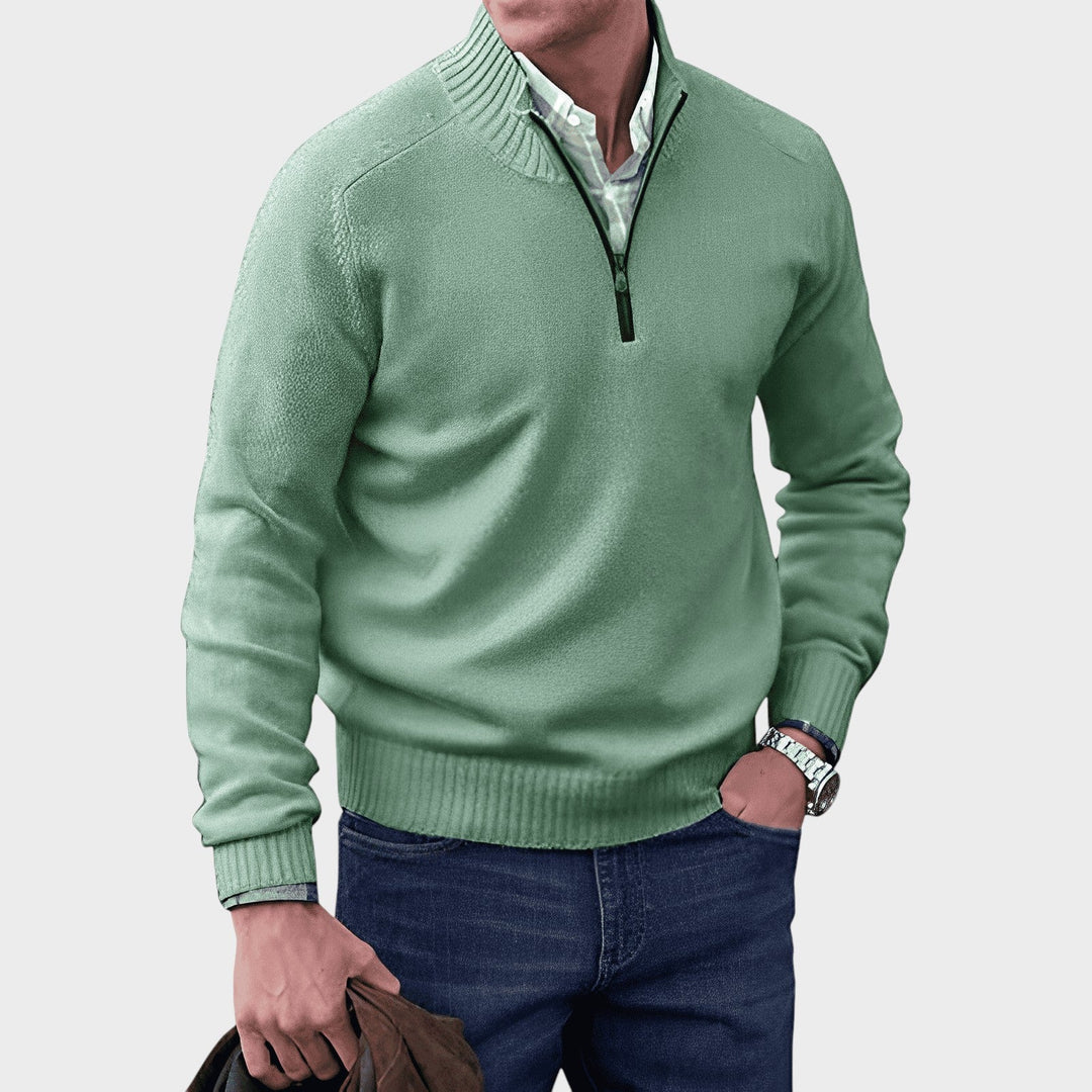 Warwick | Elegant cashmere sweater with zip fastening