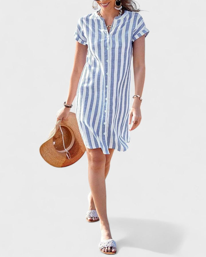 BRITTA | Elegant Striped Shirt Dress