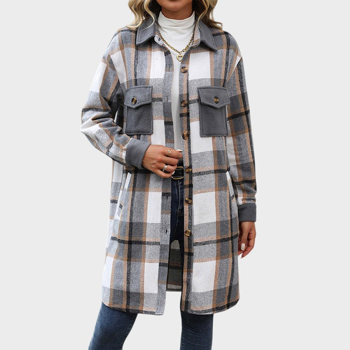Celina | Shirt Jacket with Plaid Pattern and Pockets