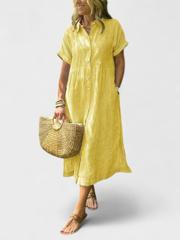 FLORA | Striped shirt dress with pockets