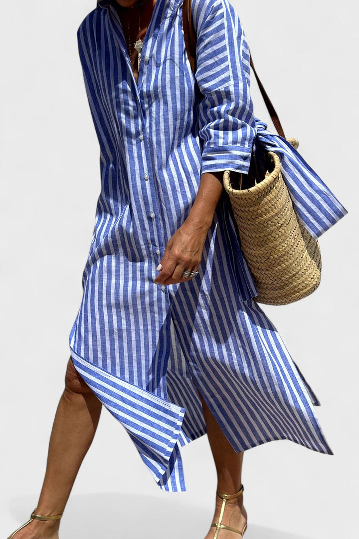 BEA | Elegant Striped Shirt Dress