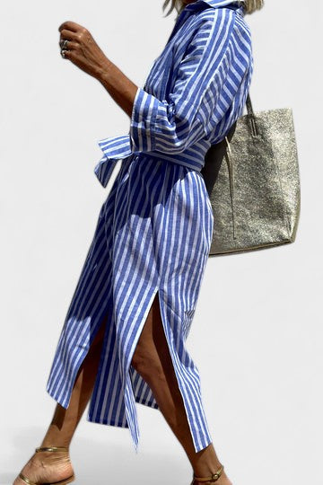BEA | Elegant Striped Shirt Dress
