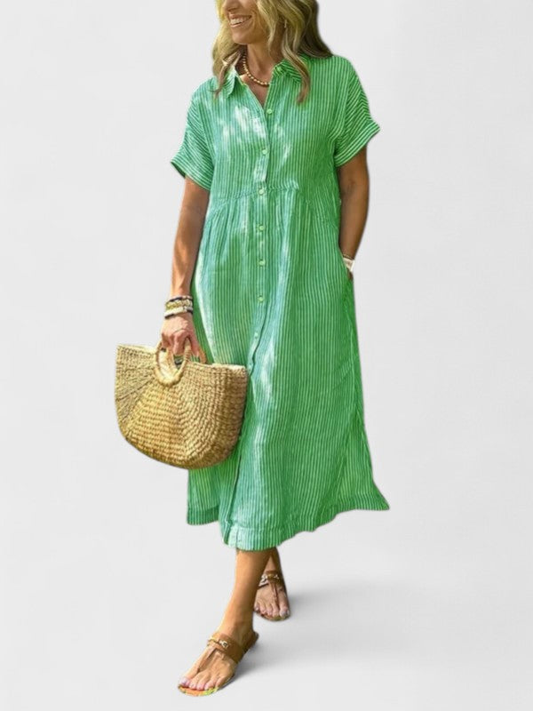 FLORA | Striped shirt dress with pockets