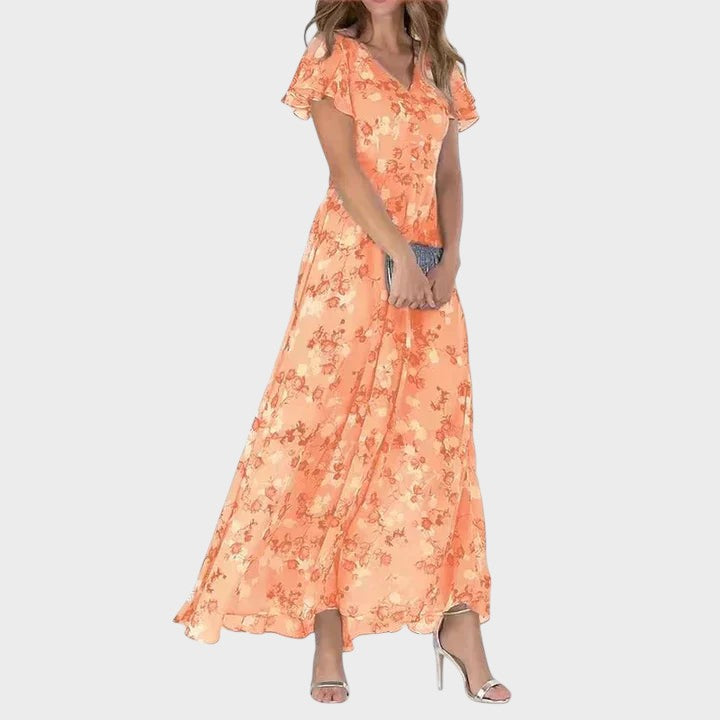 Marit | Stylish Floral V-Neck Maxi Dress