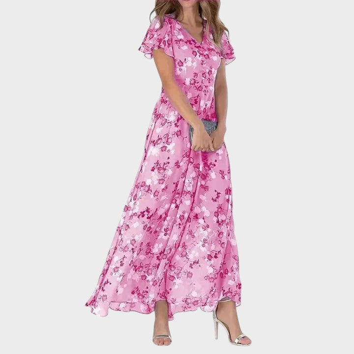 Marit | Stylish Floral V-Neck Maxi Dress