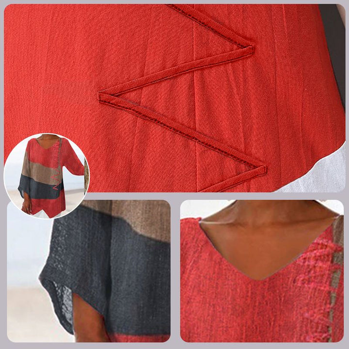 CLEA | Artistic V-neck Blouse
