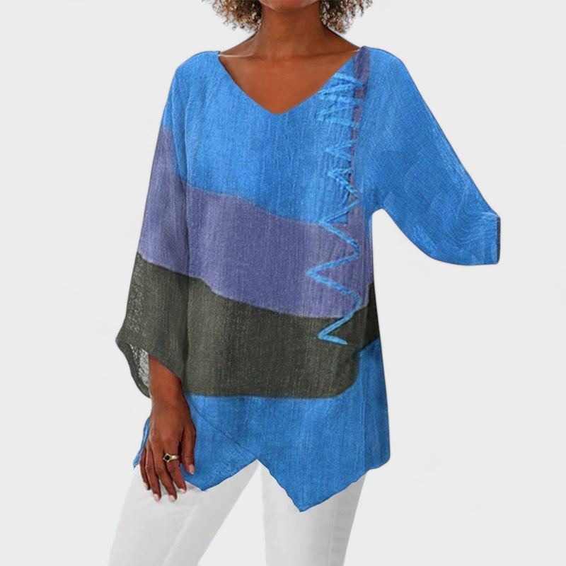 CLEA | Artistic V-neck Blouse