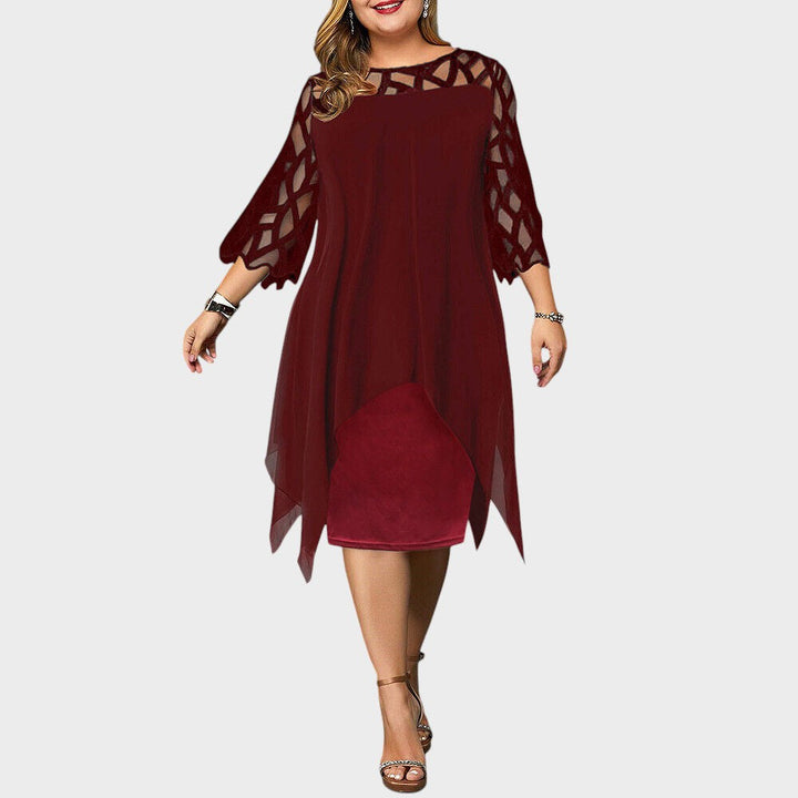Freja® | Chic Plus Size Midi Dress for Modern Women
