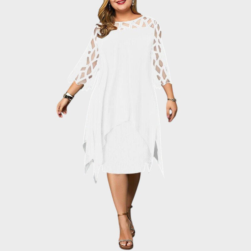 Freja® | Chic Plus Size Midi Dress for Modern Women