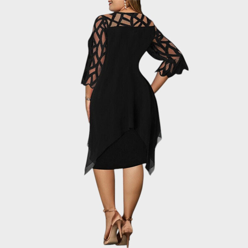 Freja® | Chic Plus Size Midi Dress for Modern Women