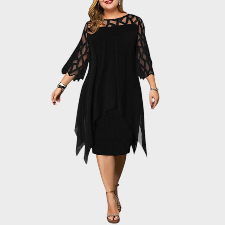 Freja® | Chic Plus Size Midi Dress for Modern Women