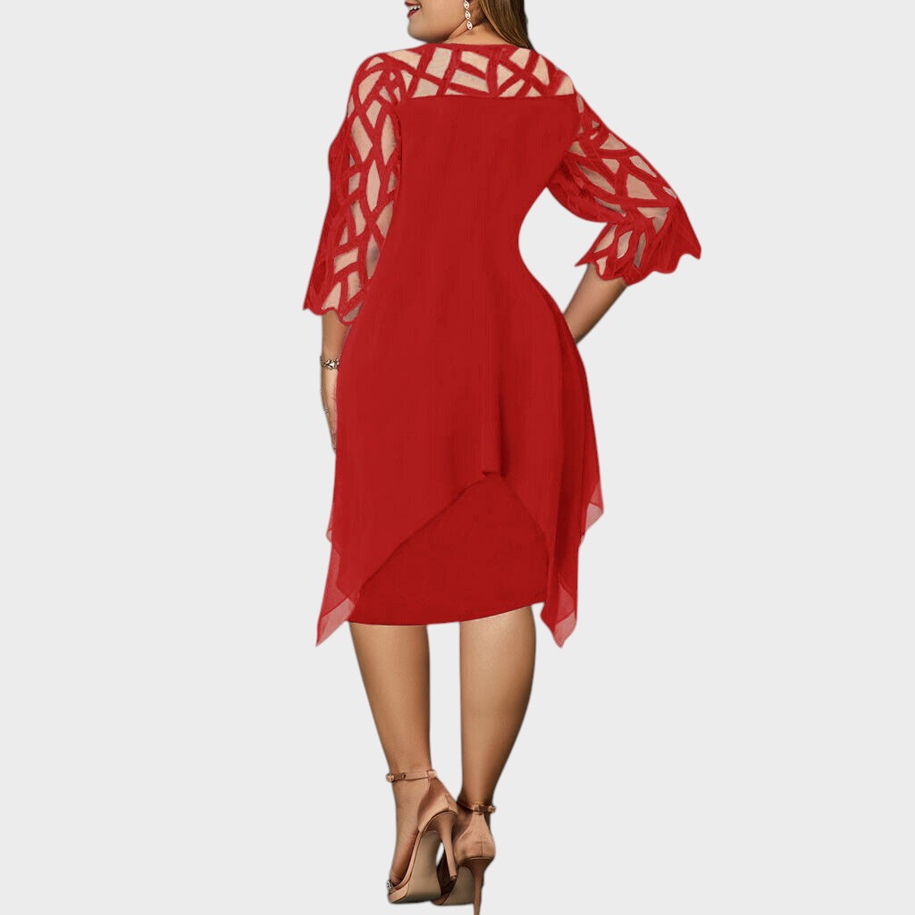 Freja® | Chic Plus Size Midi Dress for Modern Women