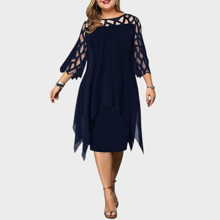 Freja® | Chic Plus Size Midi Dress for Modern Women