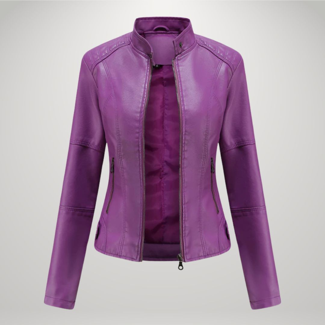 Lessy | Slim Faux Leather Jacket