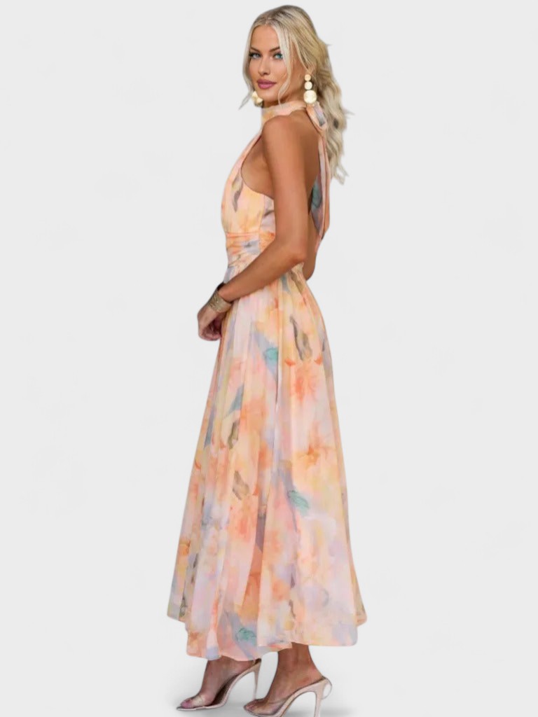 BRONWYN | Watercolor Print Maxi Dress