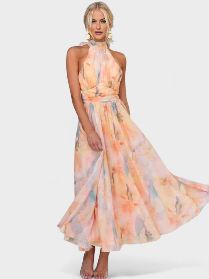 BRONWYN | Watercolor Print Maxi Dress